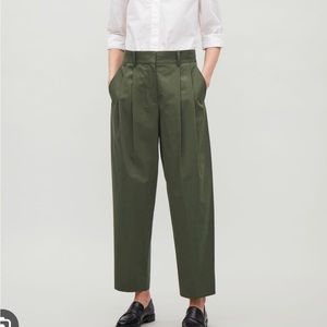 COS Olive Green Barrel Trousers